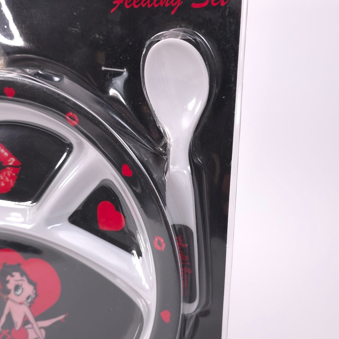 2003 Betty Boop 3 Piece Feeding Set Divided Plate Spoon Fork Sealed