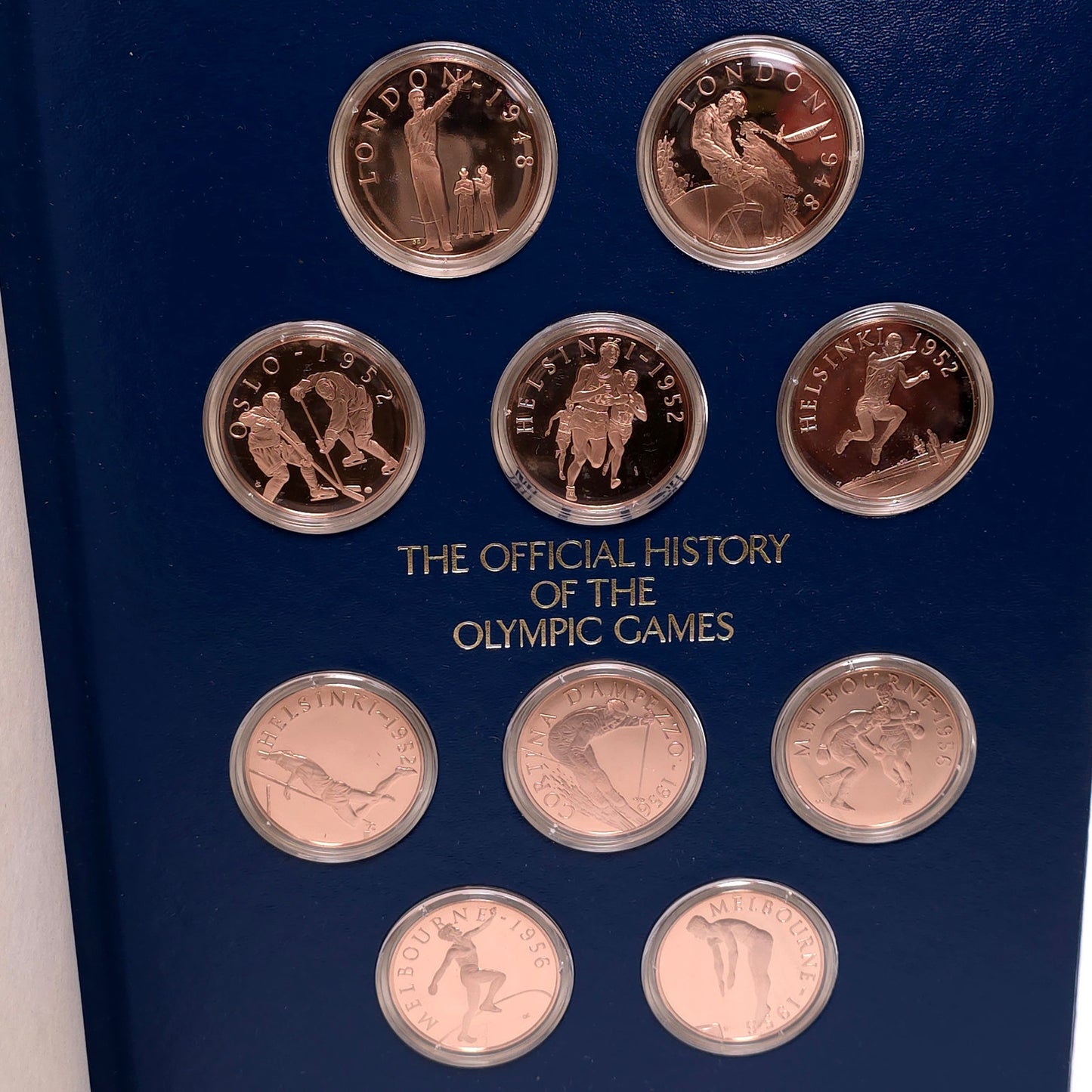 Set of 50 Bronze Proof Coins Franklin Mint The Official History Of The Olympic
