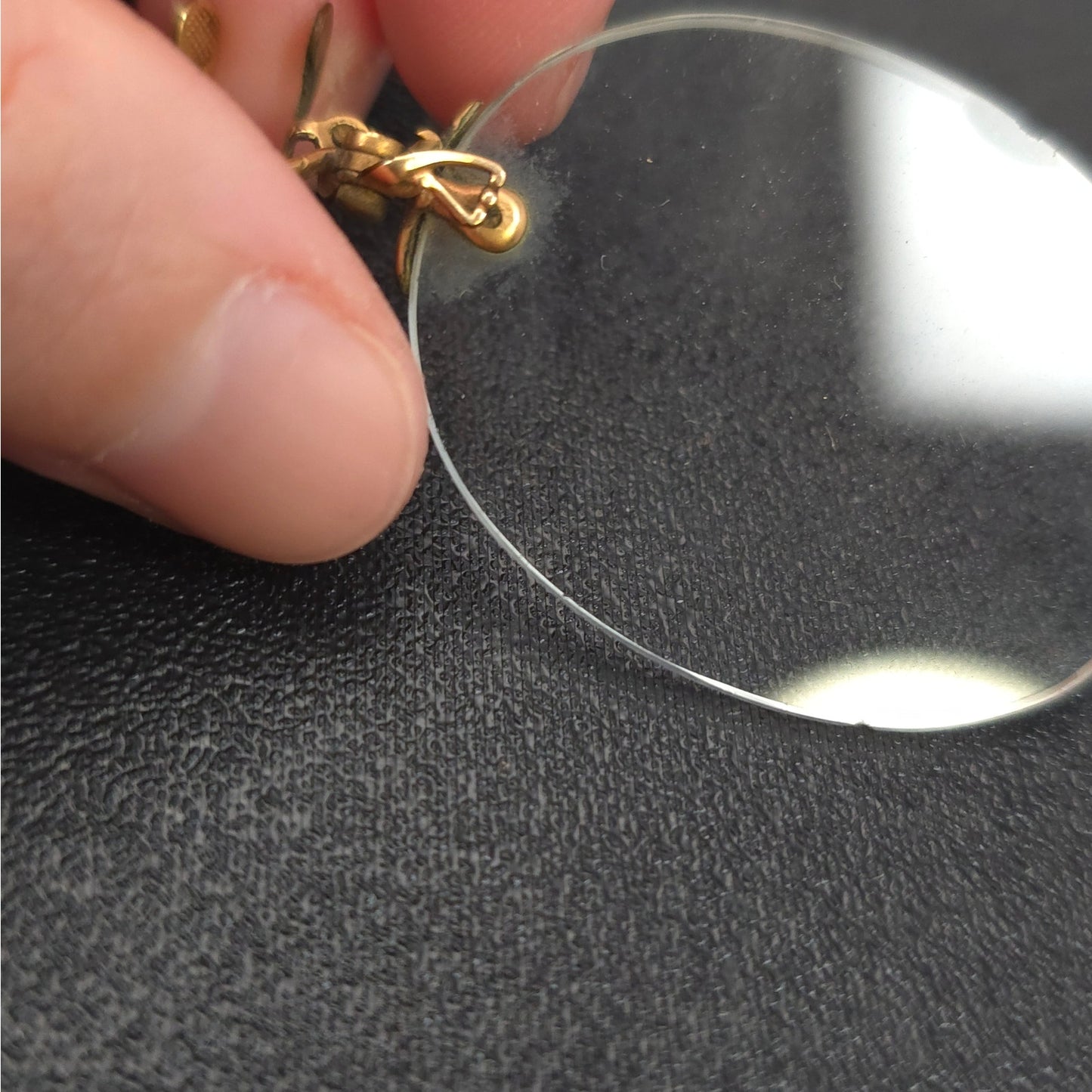 Antique Lastik Nose Clip Eyeglasses Rimless With Holder U Pinch Vintage