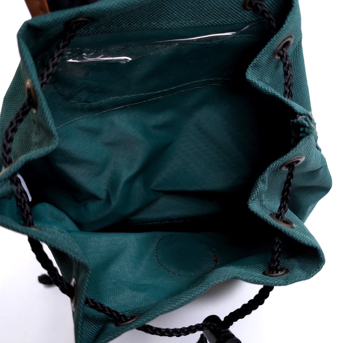 Small Drawstring Backpack Bag With Floral Trim