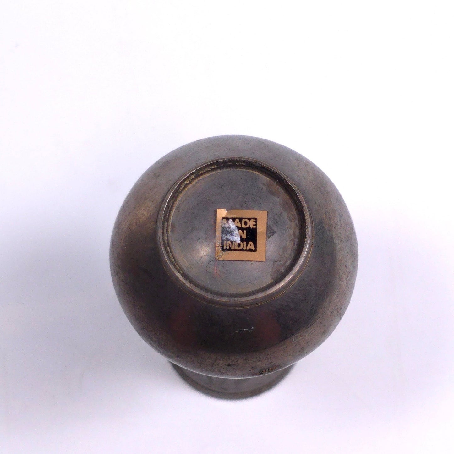 Vintage Bronze Mini Bud Vase With Etched Floral Pattern