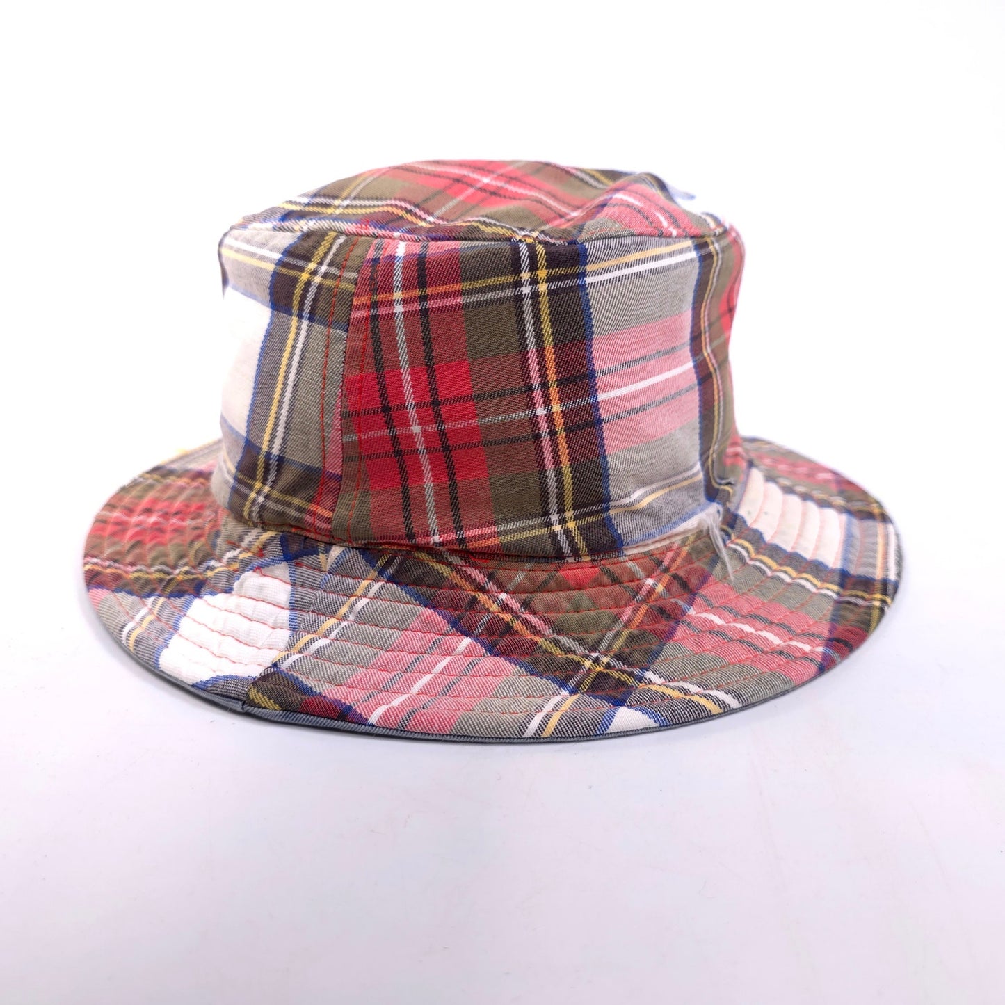 Distressed Madras Plaid Bucket Hat Cap Size XS 20 3/4" Circumference