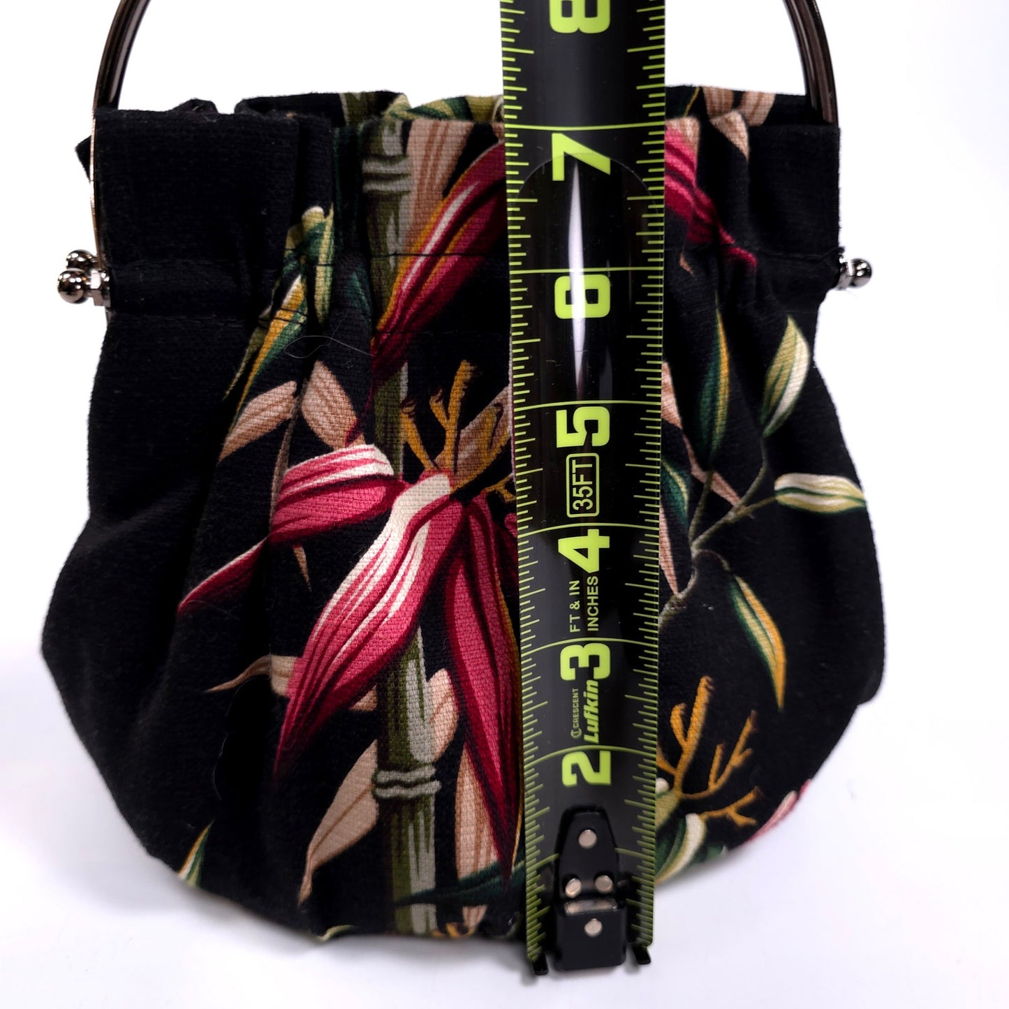 Abba Small Cloth Hand Bag Purse With Kiss Lock Made In Hawaii