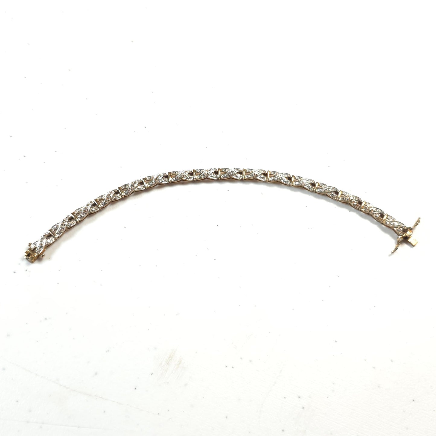 925 Marcasite Gold-Tone Tennis Bracelet Size 7 China