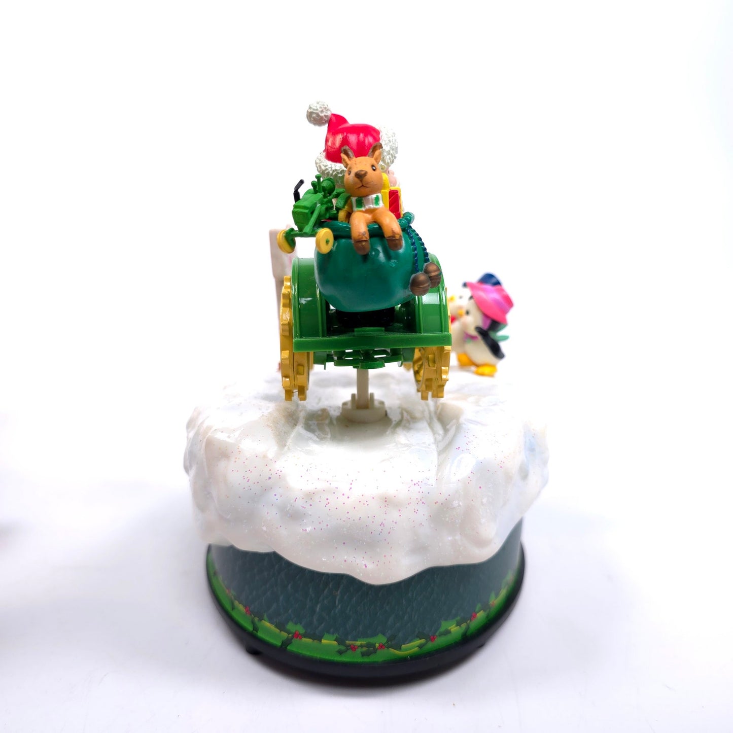 John Deere Enesco Santa Claus Moving Tractor Music Box Plays White Christmas