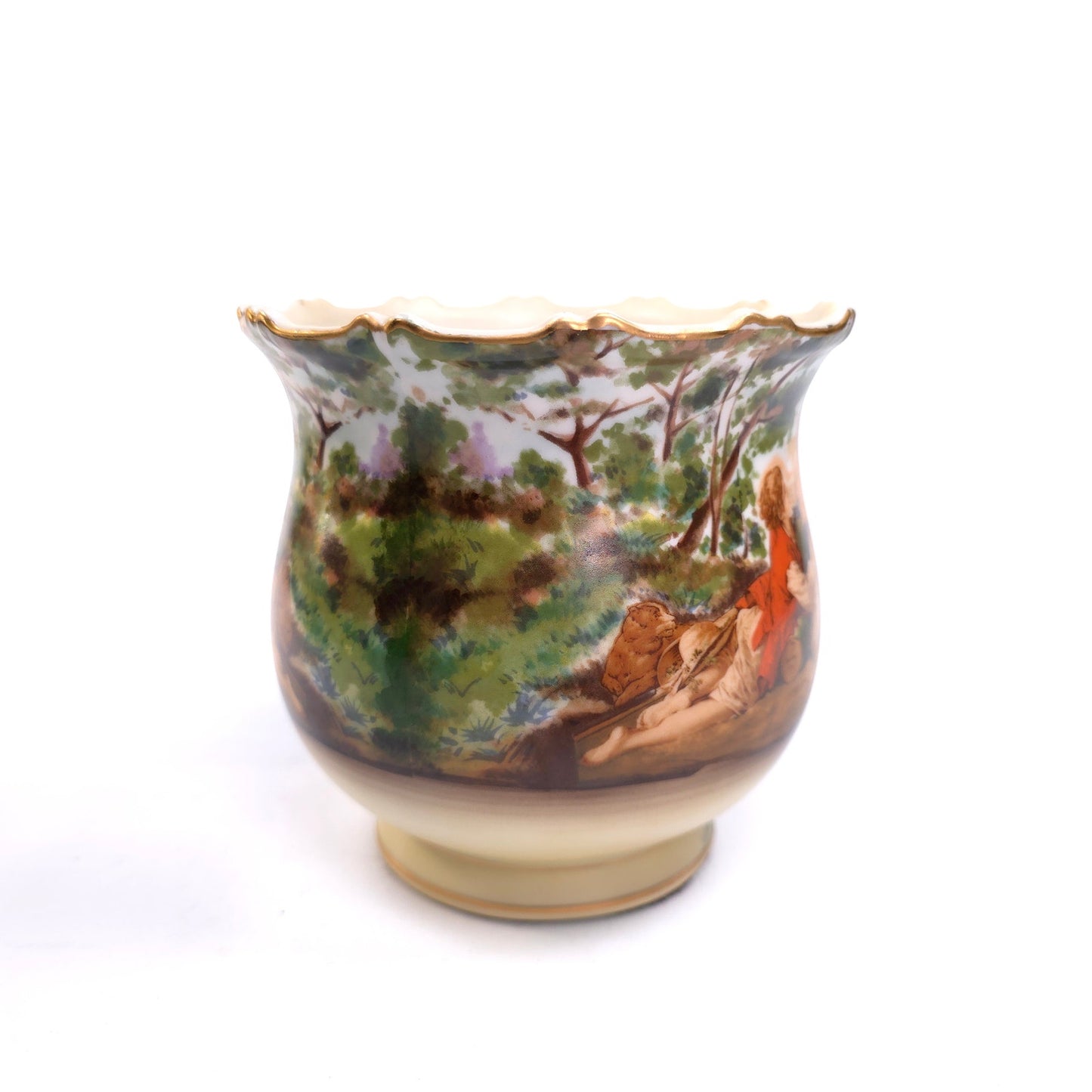 Vintage Ardalt Lenwile Scalloped Vase Cache Flower Pot Renaissance