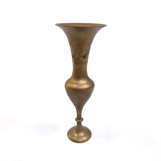Vintage MCM Slim Skinny Brass Bud Vase India
