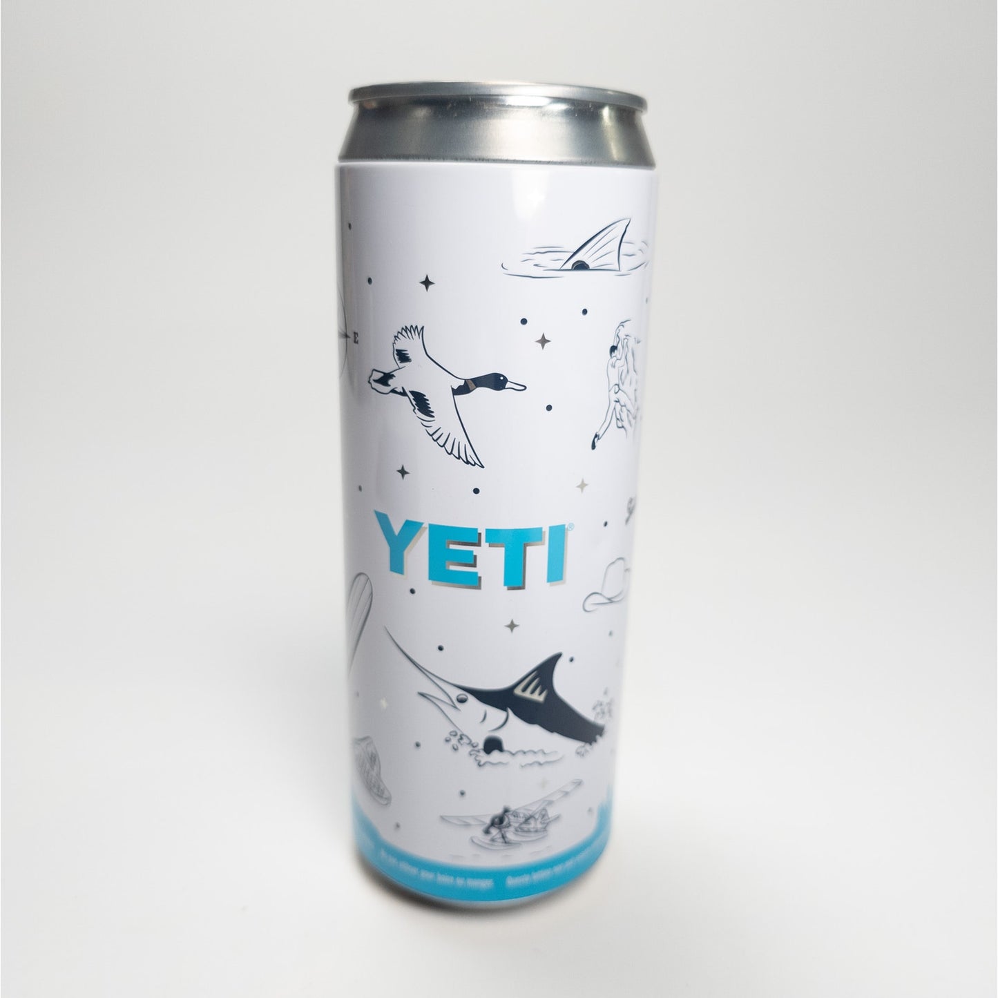 Yeti Slim Can Tin Canister Duck Marlin Horse Fishing Surf Camping