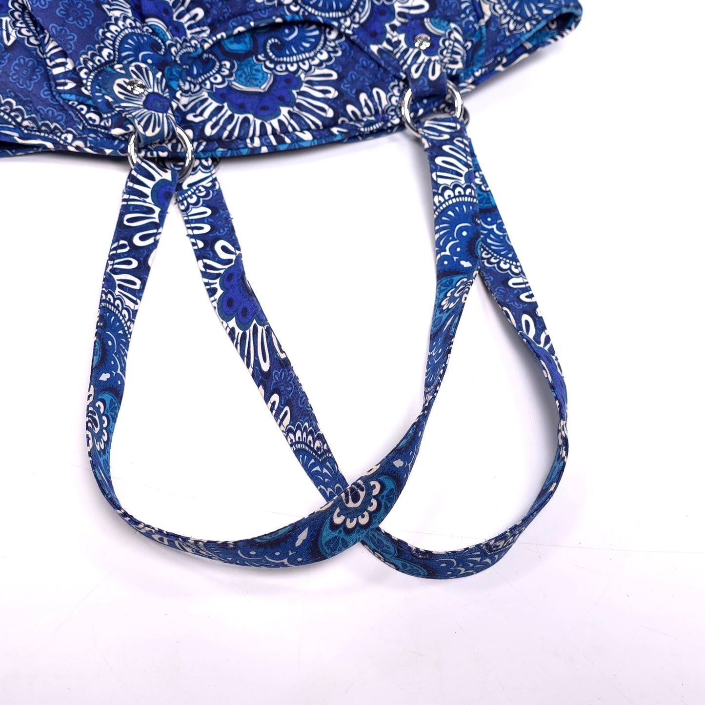 Vera Bradley Large Blue Bandana Shoulder Tote Bag Purse