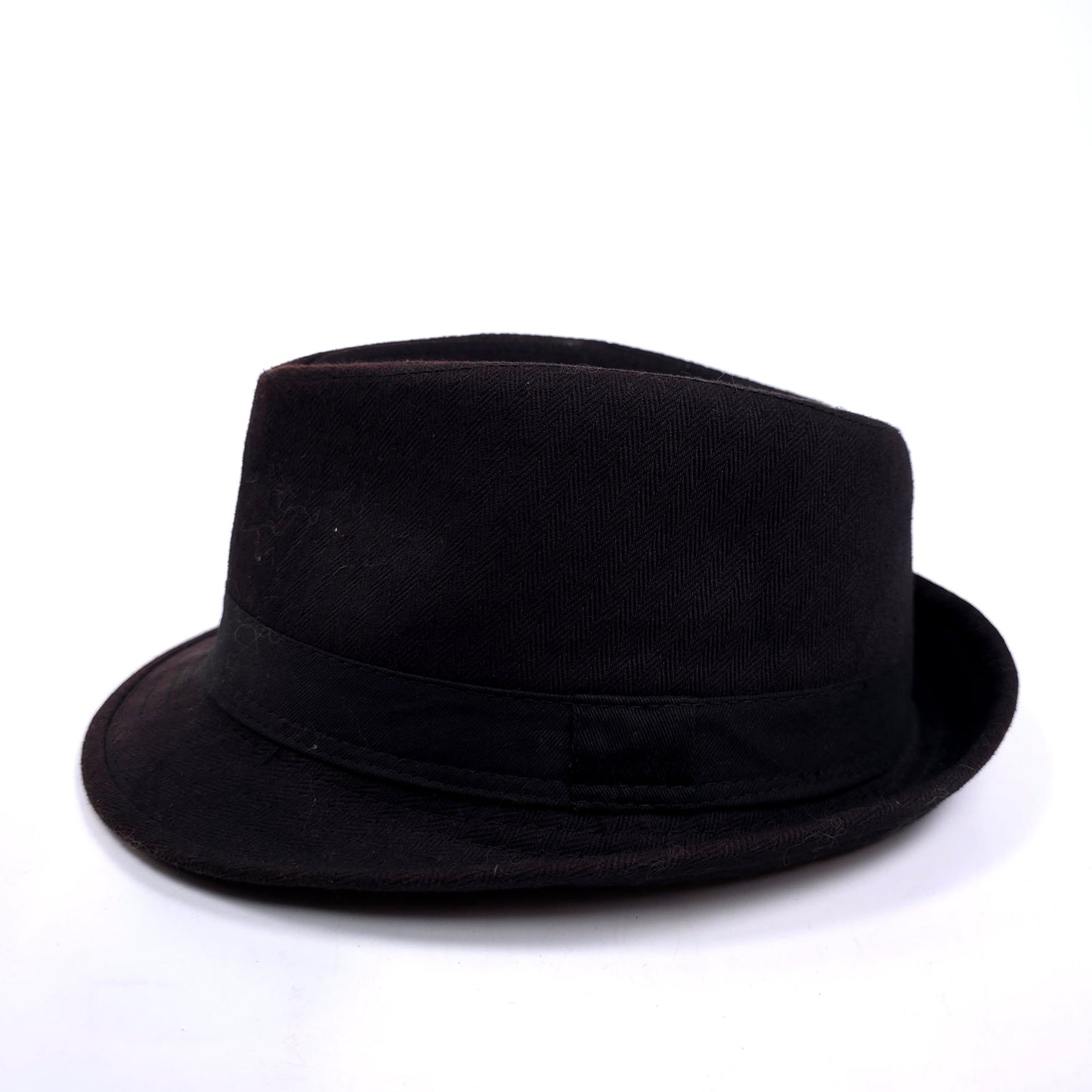 Vintage Style Black 100% Cotton Shell Fedora Hat