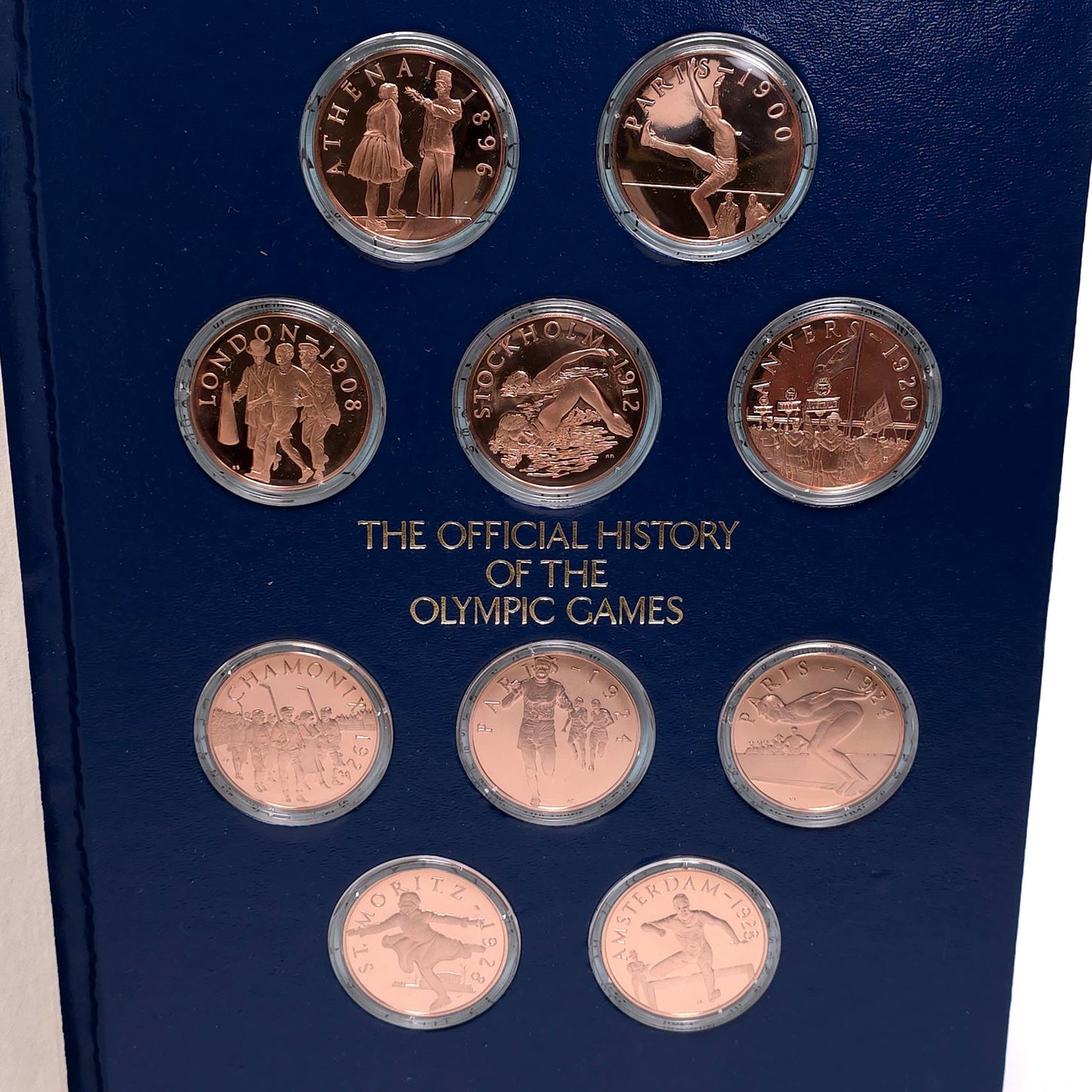 Set of 50 Bronze Proof Coins Franklin Mint The Official History Of The Olympic