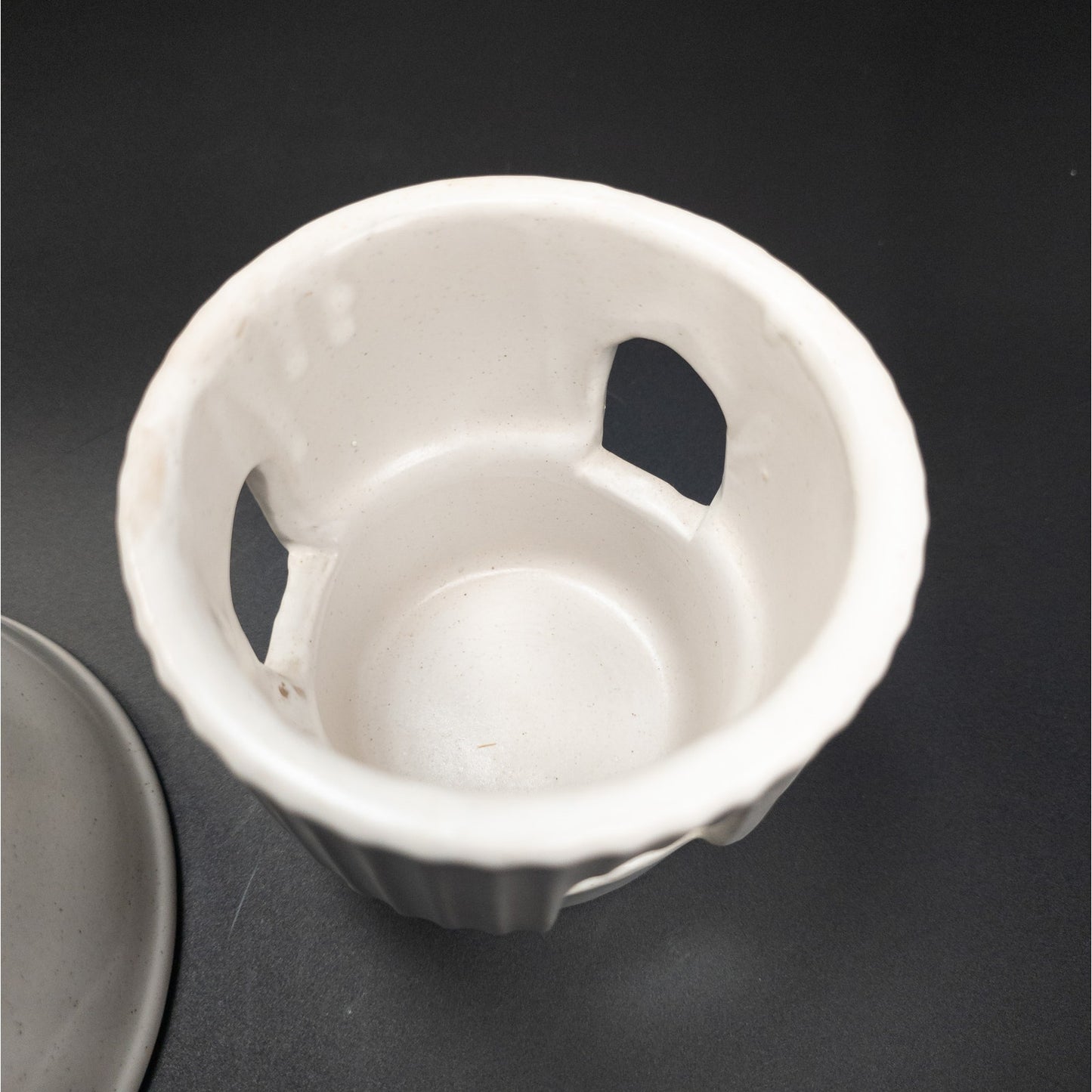 Vintage Ceramic 2 Piece Fondue Set USA