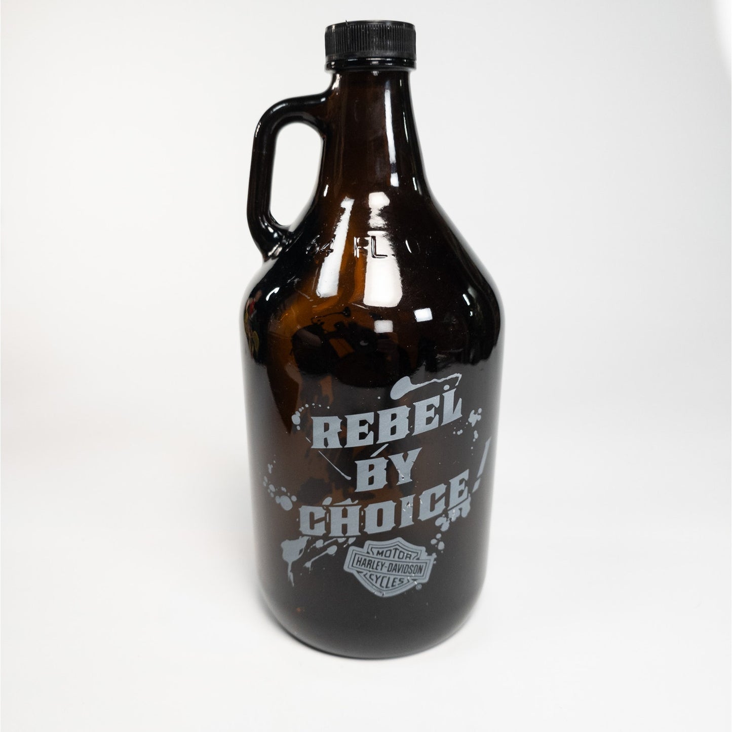 Haryley Davidson Piston Skull Glass Growler Jug Bottle