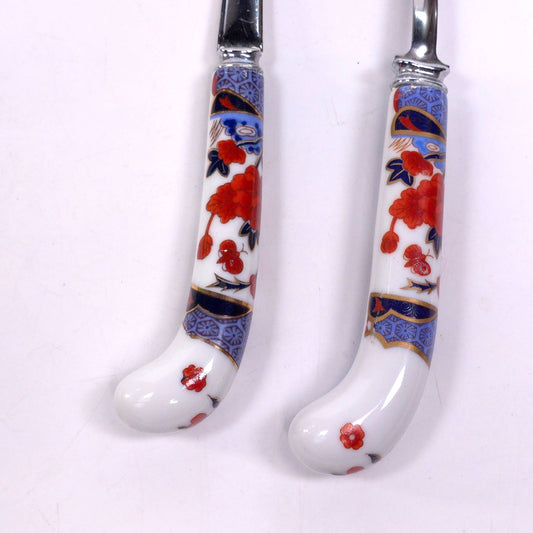 Vintage Prill Sheffield England Spoon Fork Stainless Steel Porcelain Handle