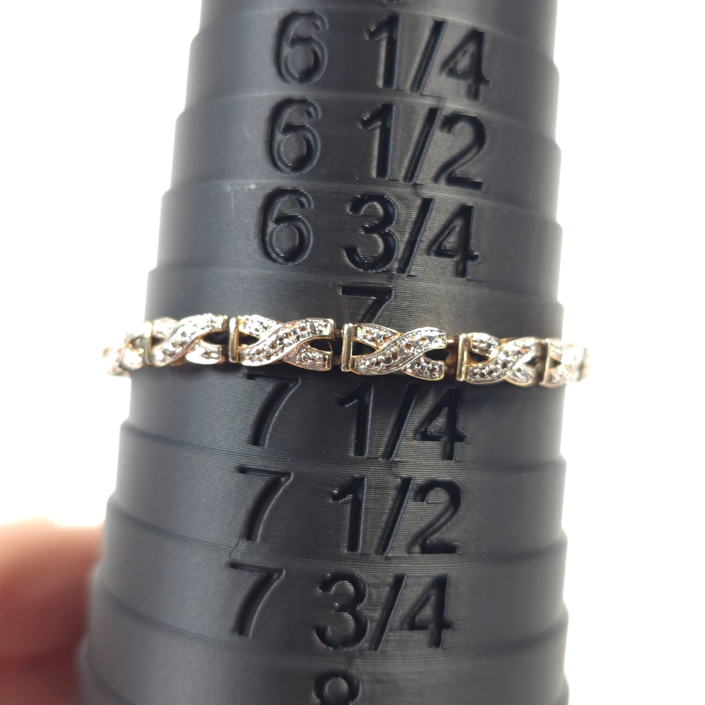 925 Marcasite Gold-Tone Tennis Bracelet Size 7 China