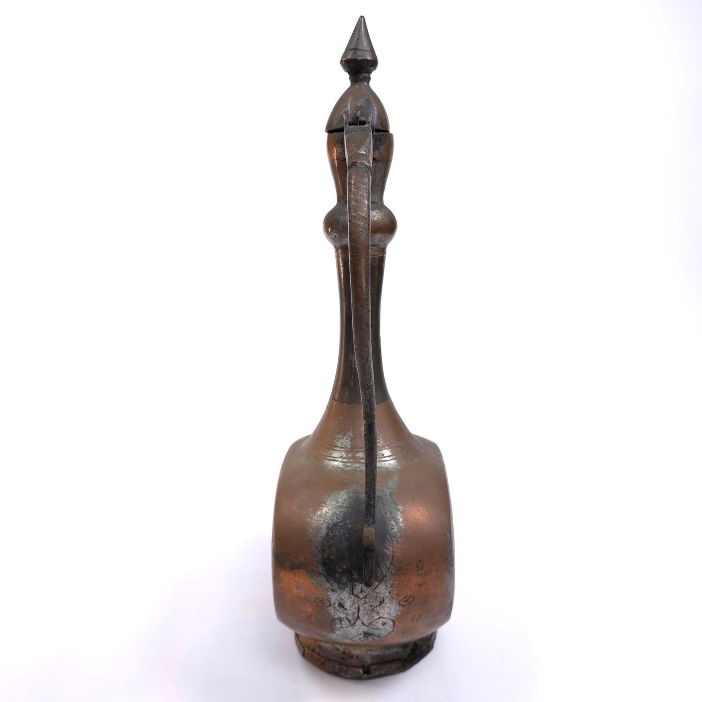 Vintage Islamic Eewer Aftaba Dallah Etched Brass Pitcher With Lid