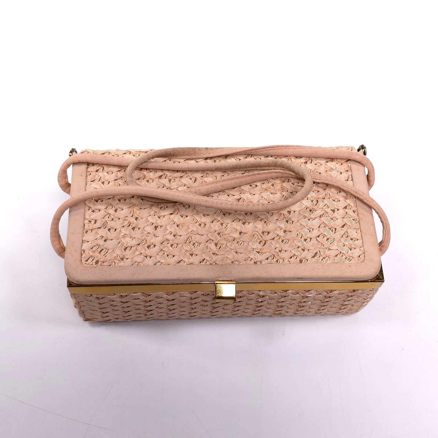 Vintage 60's H.I. Bag Woven Retangle Handbag w/ Attached Coin Purse