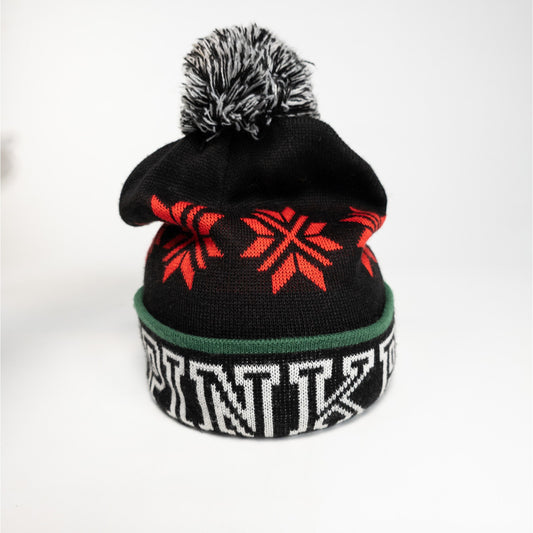 Victoria's Secret Pink Knit Snowflake Stocking Beanie Cap Hat W/ Pom