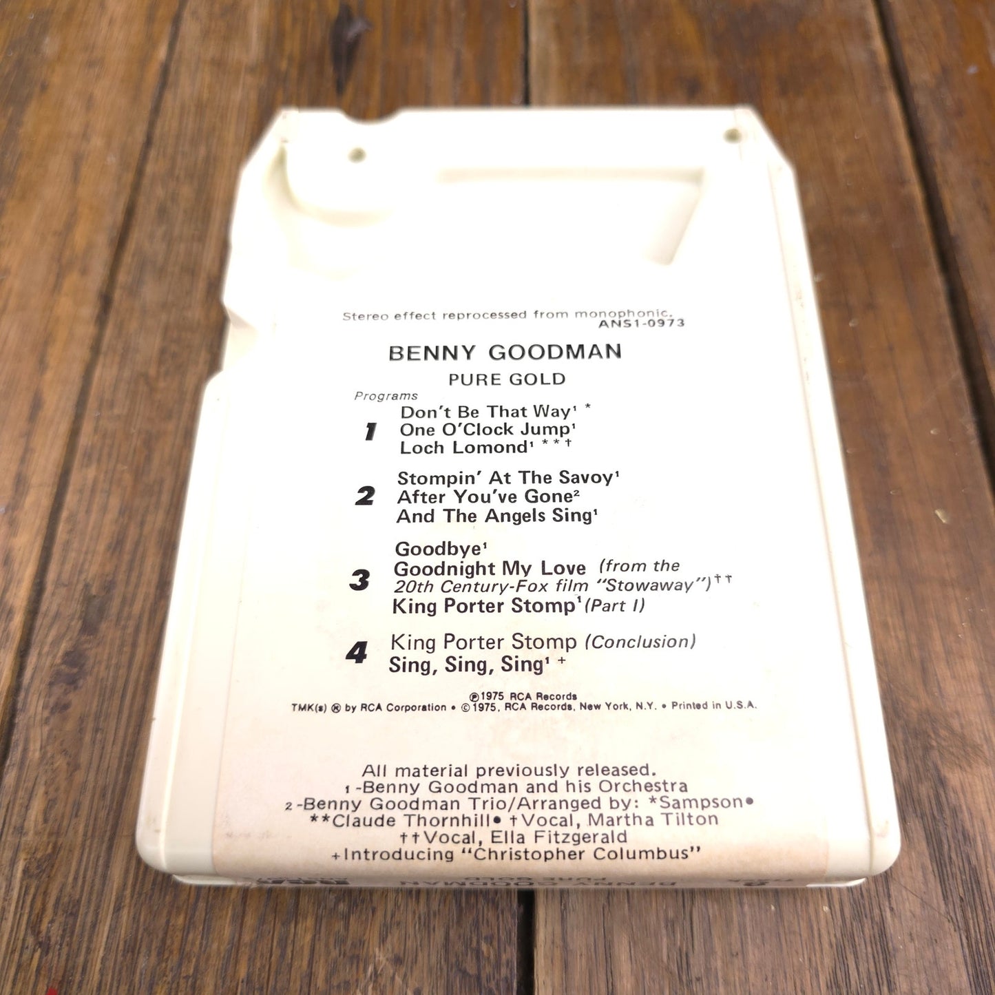 Benny Goodman Pure Gold 8-Track ANSI 0973 - 2+ Ship FREE