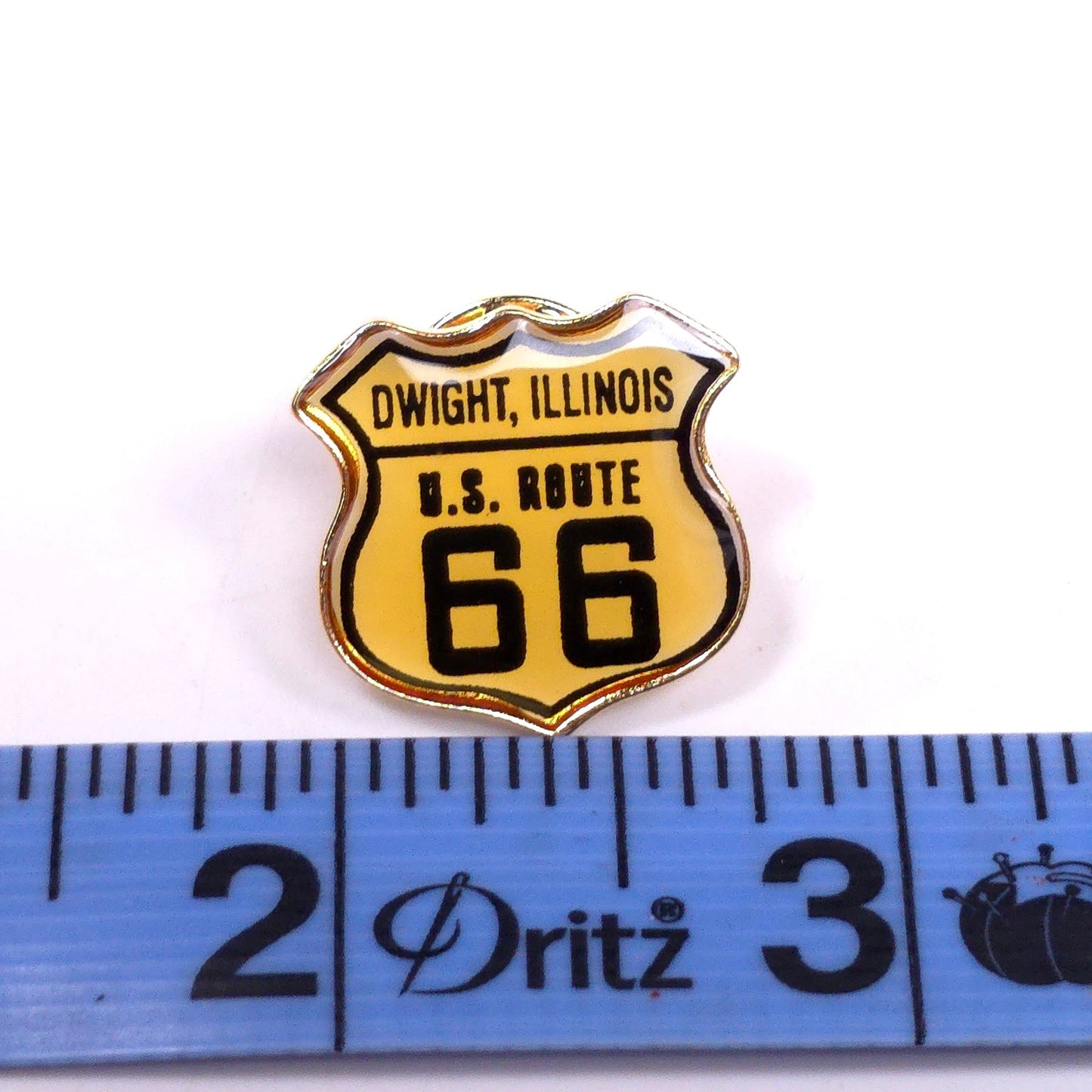 US Route 66 Dwight Illinois Pinback Pin