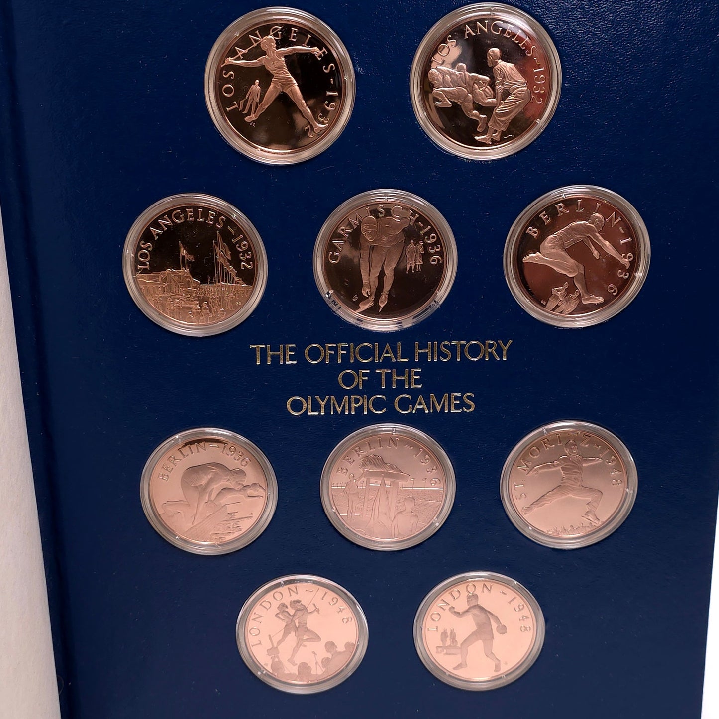 Set of 50 Bronze Proof Coins Franklin Mint The Official History Of The Olympic