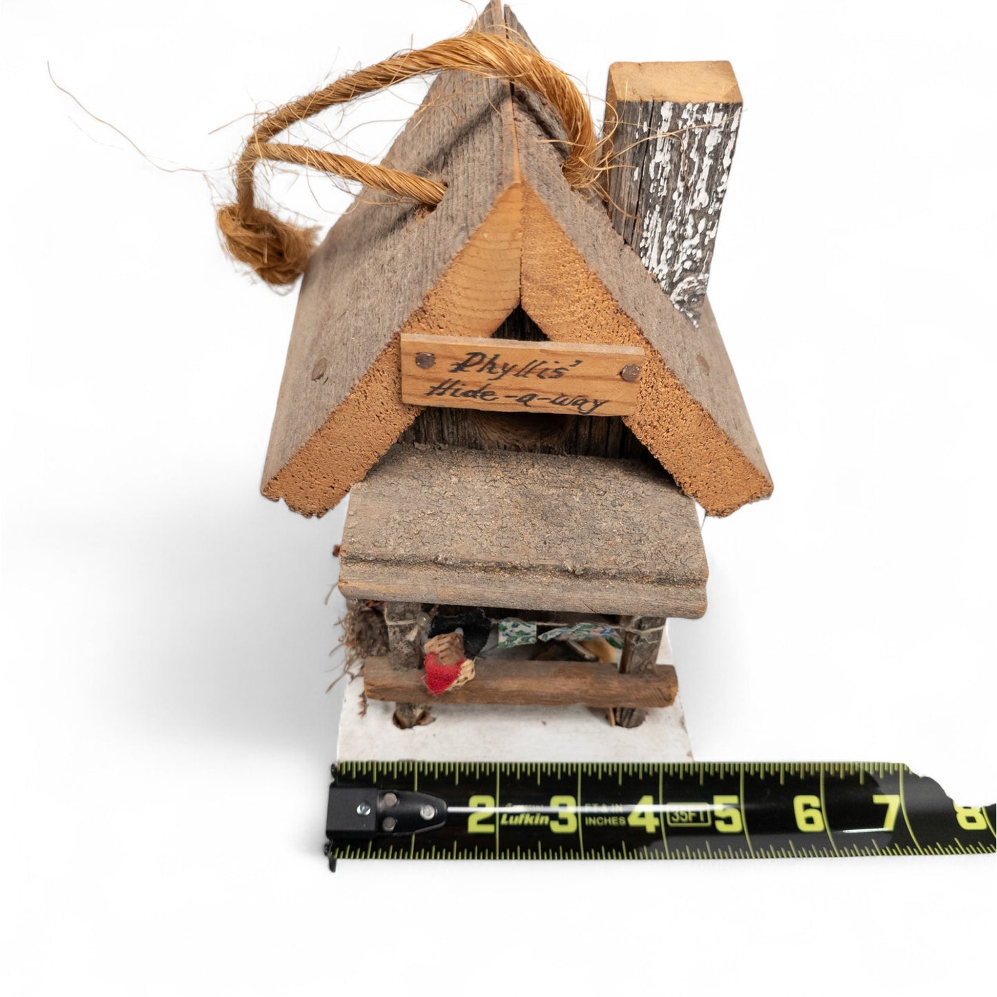 Rustic Phyllis' Hide-A-Way Home Birdhouse Rustic Decor