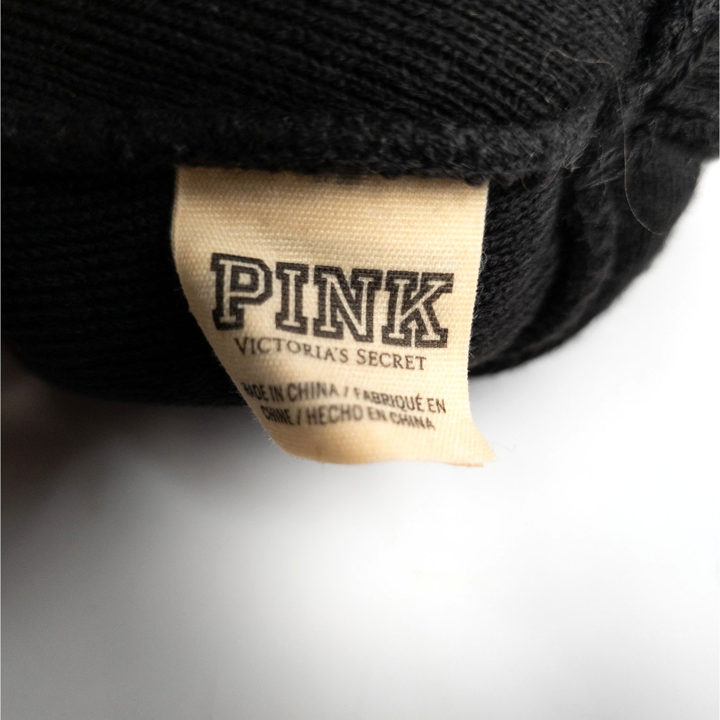 Victoria's Secret Pink Knit Snowflake Stocking Beanie Cap Hat W/ Pom