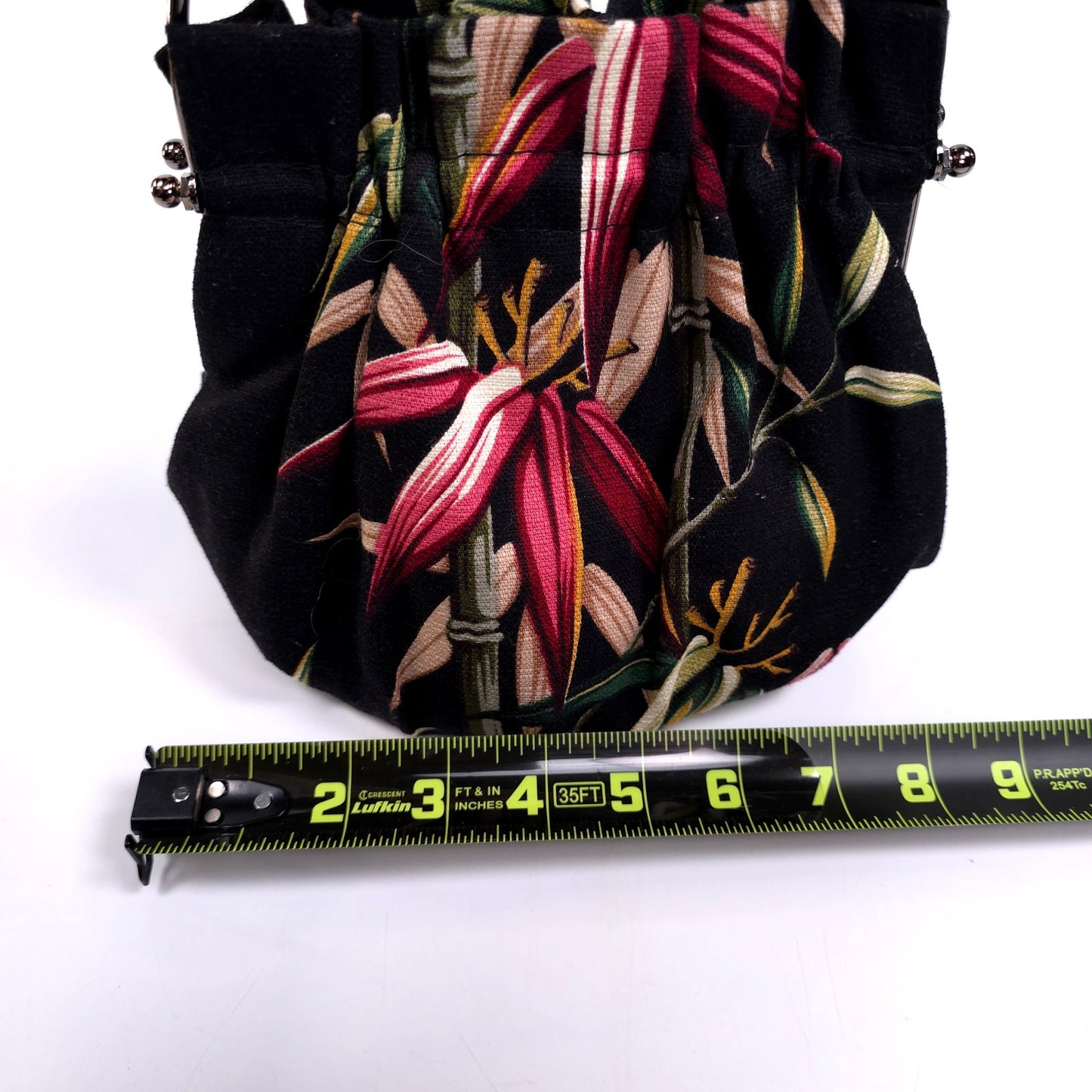 Abba Small Cloth Hand Bag Purse With Kiss Lock Made In Hawaii