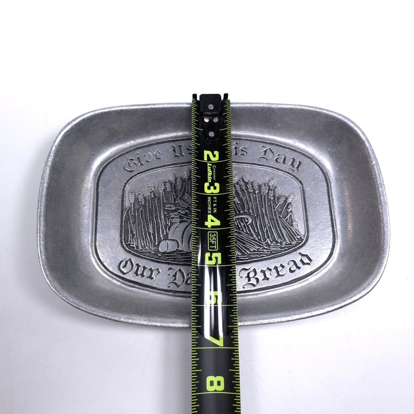 Wilton Armetale Pewter Bread Tray Give Us This Day Our Daily Bread Metal Decor