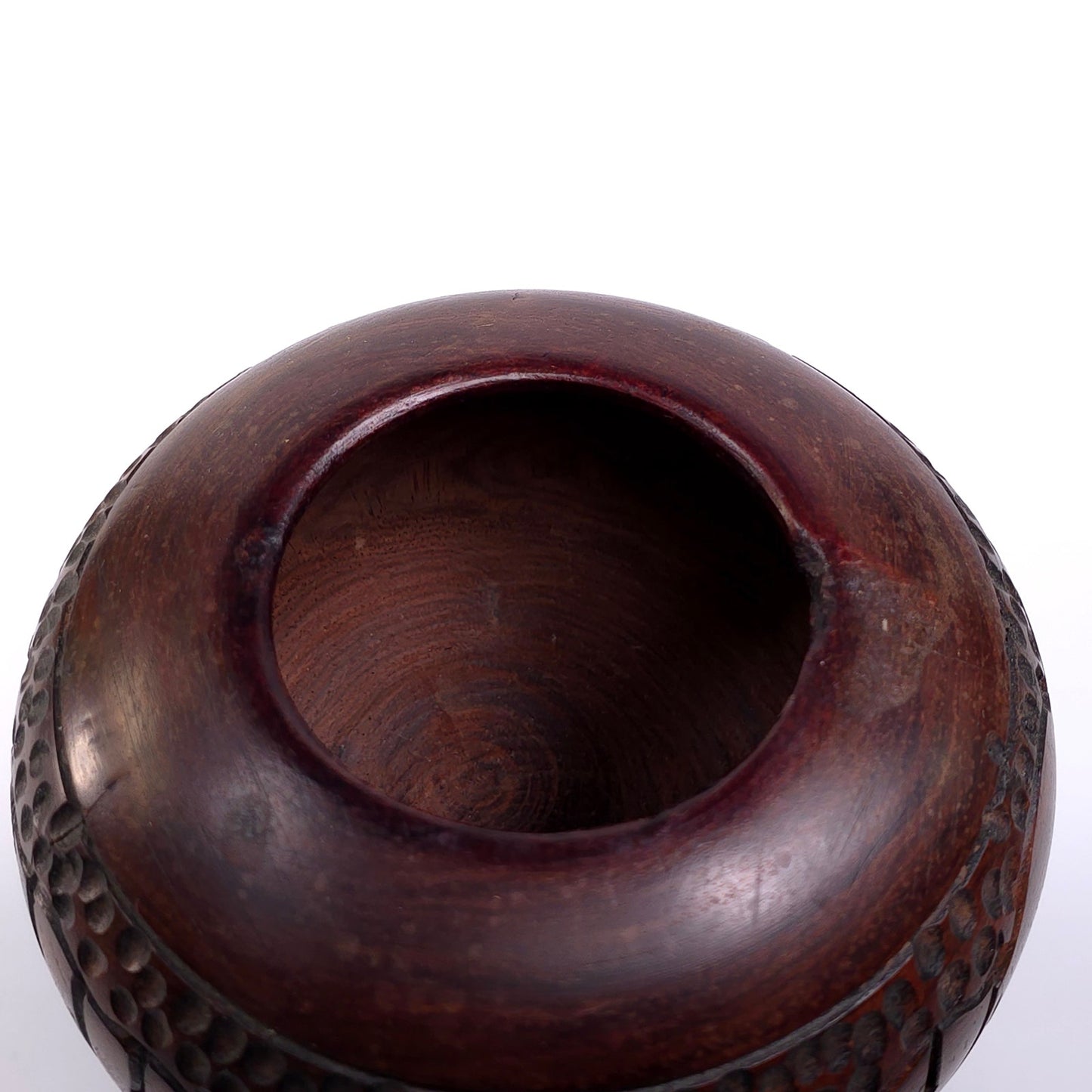 Hand Carved African Keepsake Trinket Jewelry Box Ceremonial Vessel