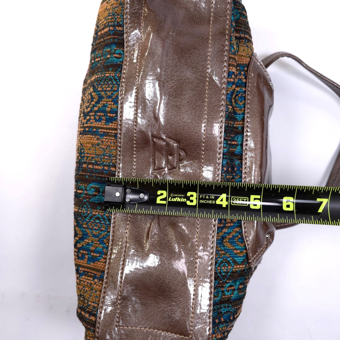 Kathy Von Zeeland Shoulder Bag Purse 11 Compartment Brown Green