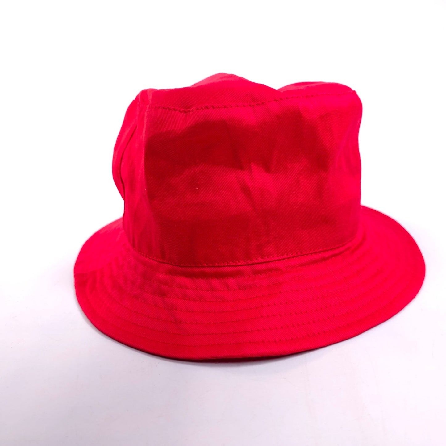 100% Cotton Red Bucket Hat Cap Size M 21 3/4" Circumference