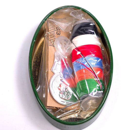 Vintage Travel Pocket Sewing Kit Tin