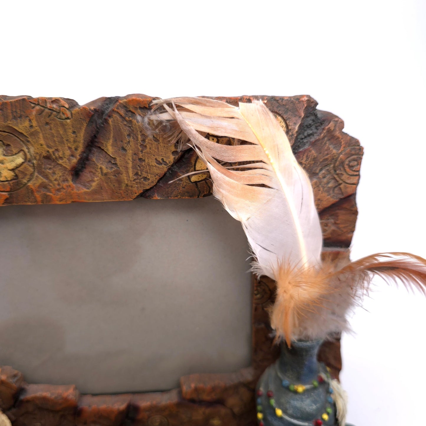 Native American 3D 6x4 Photo Picture Frame Pottery Beads Feathers Corn Indian
