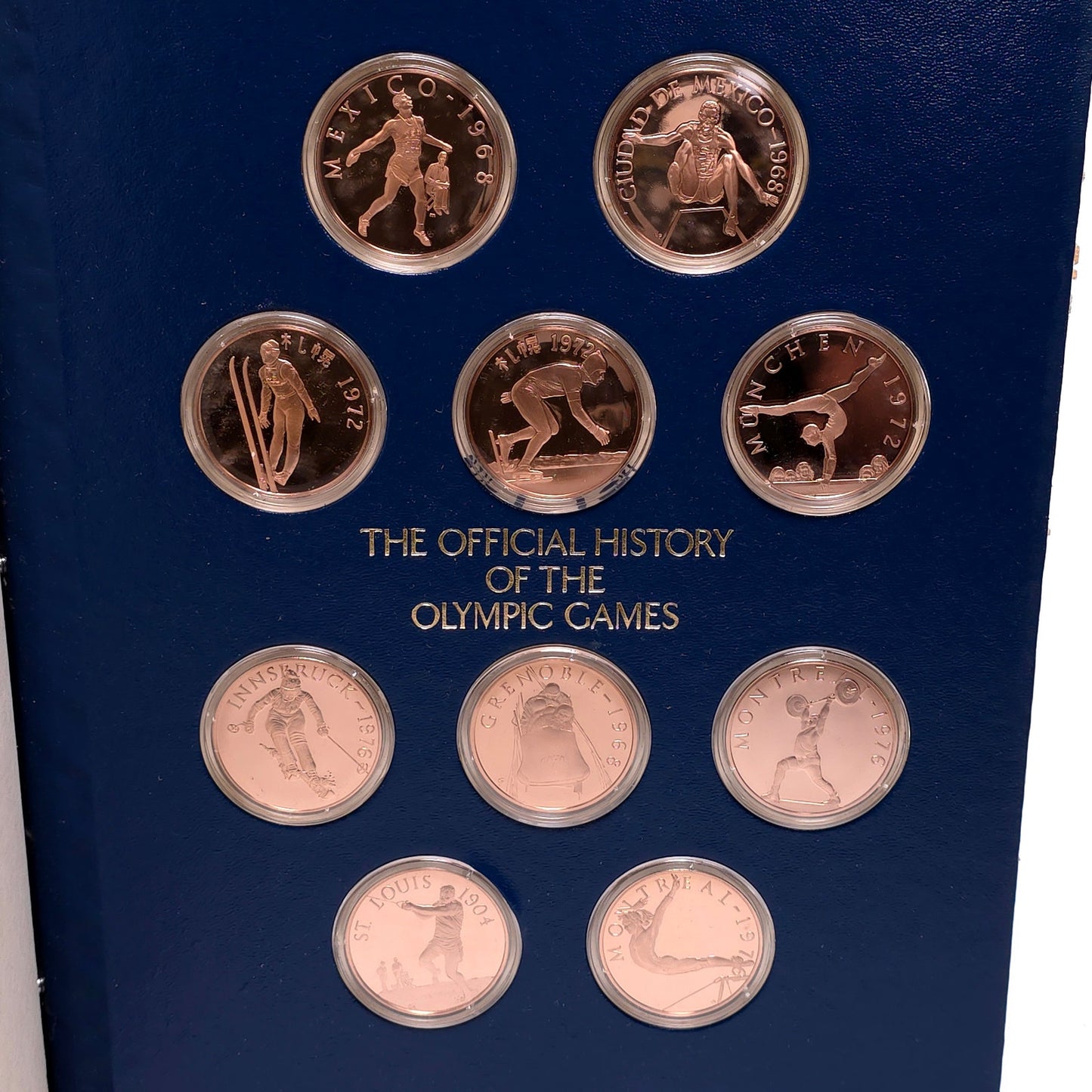 Set of 50 Bronze Proof Coins Franklin Mint The Official History Of The Olympic
