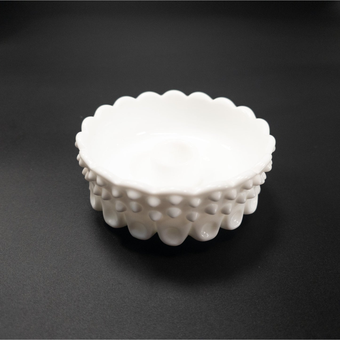 Vintage Fenton Milk Glass Hobnail Taper Candle Holder