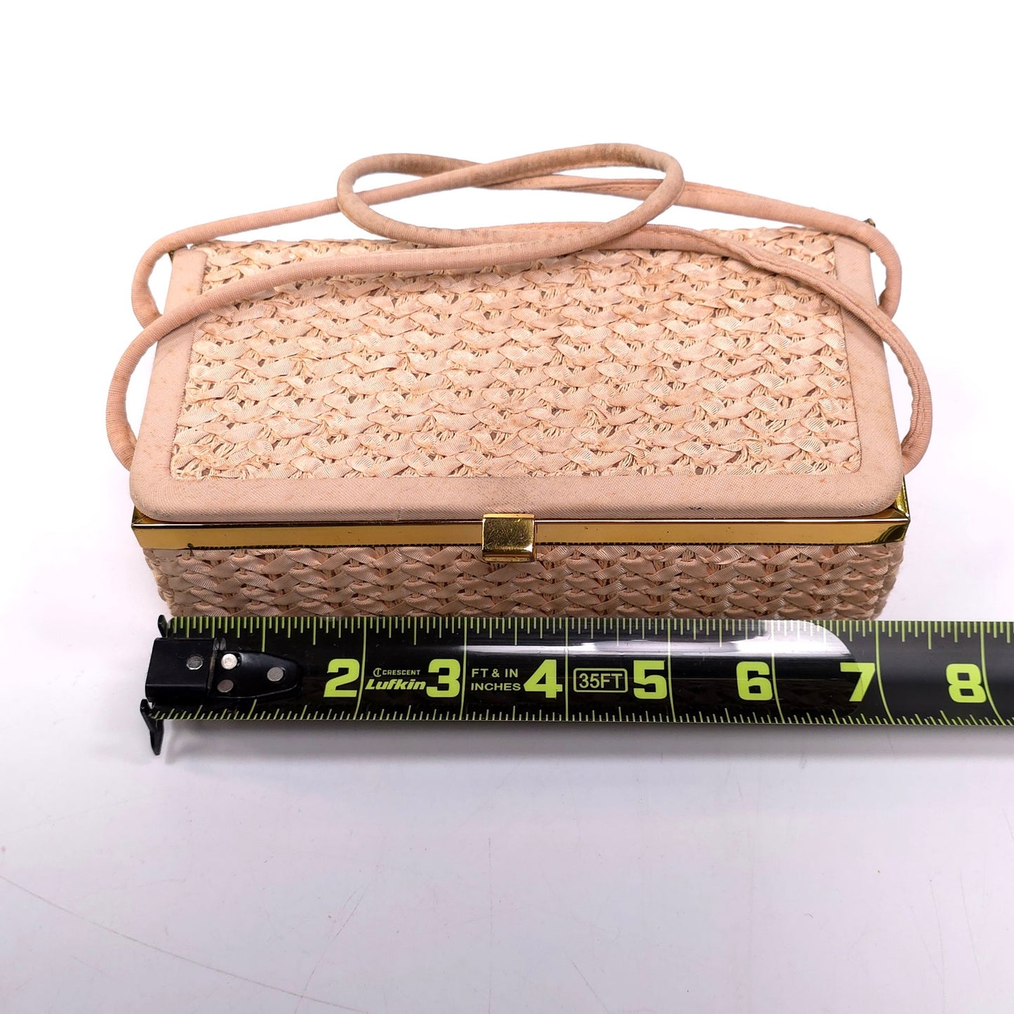 Vintage 60's H.I. Bag Woven Retangle Handbag w/ Attached Coin Purse