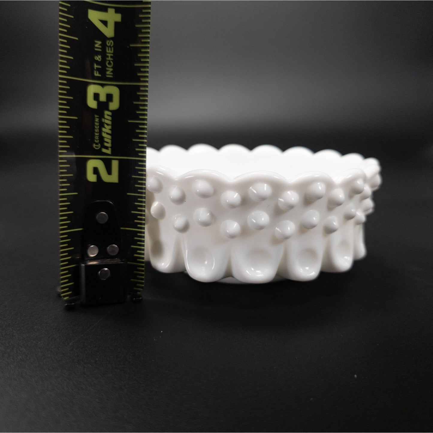 Vintage Fenton Milk Glass Hobnail Taper Candle Holder