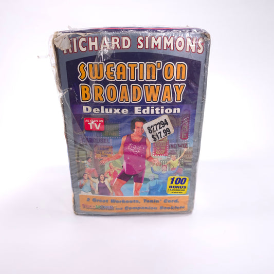 Sealed Richard Simmons Sweatin' On Broadway Deluxe Edition VHS Workout Set