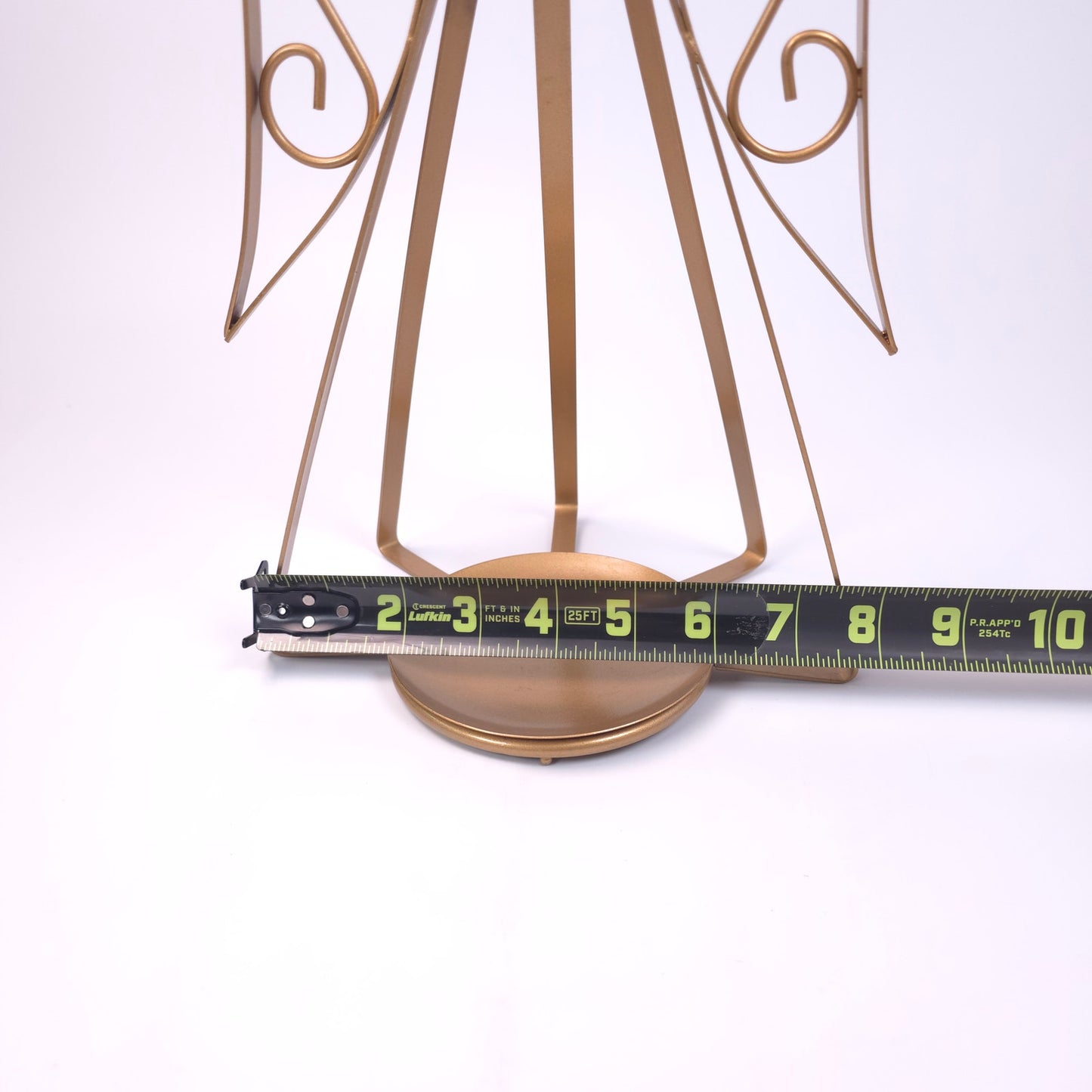 12 inch Metal Angel 3 inch Candle Holder Bronze/Gold Tone
