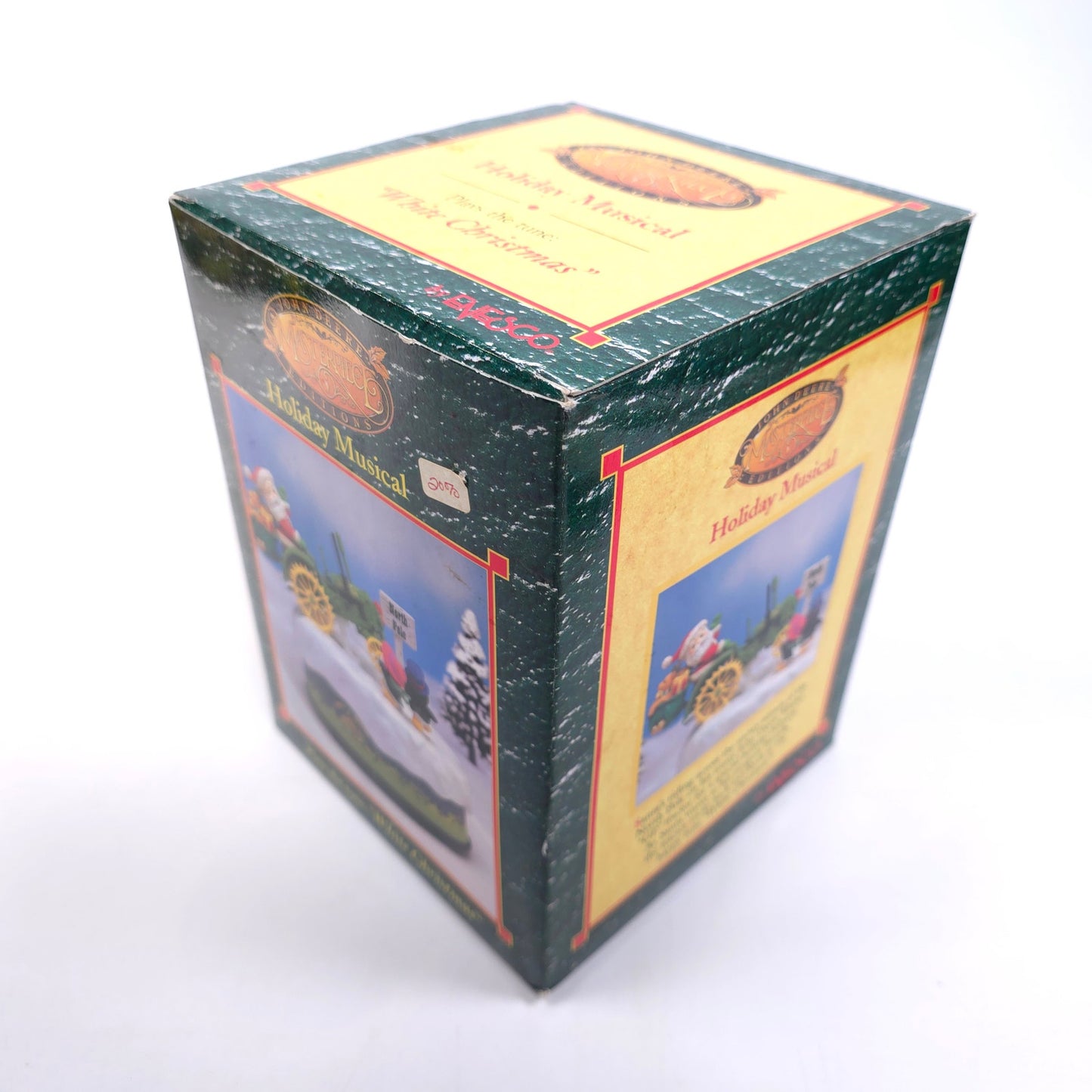 John Deere Enesco Santa Claus Moving Tractor Music Box Plays White Christmas