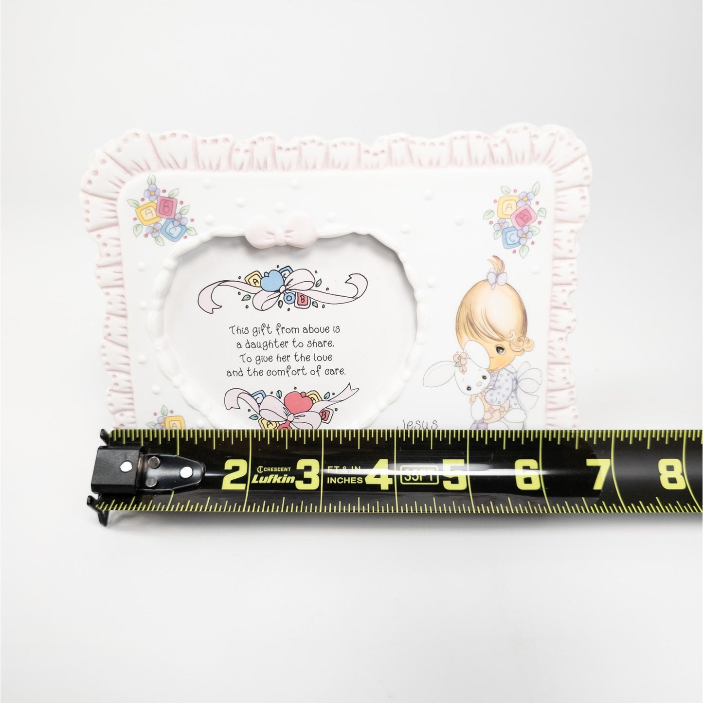 Precious Moments Girl with Bunny Baby Photo Picture Frame Jesus Love Me 130044