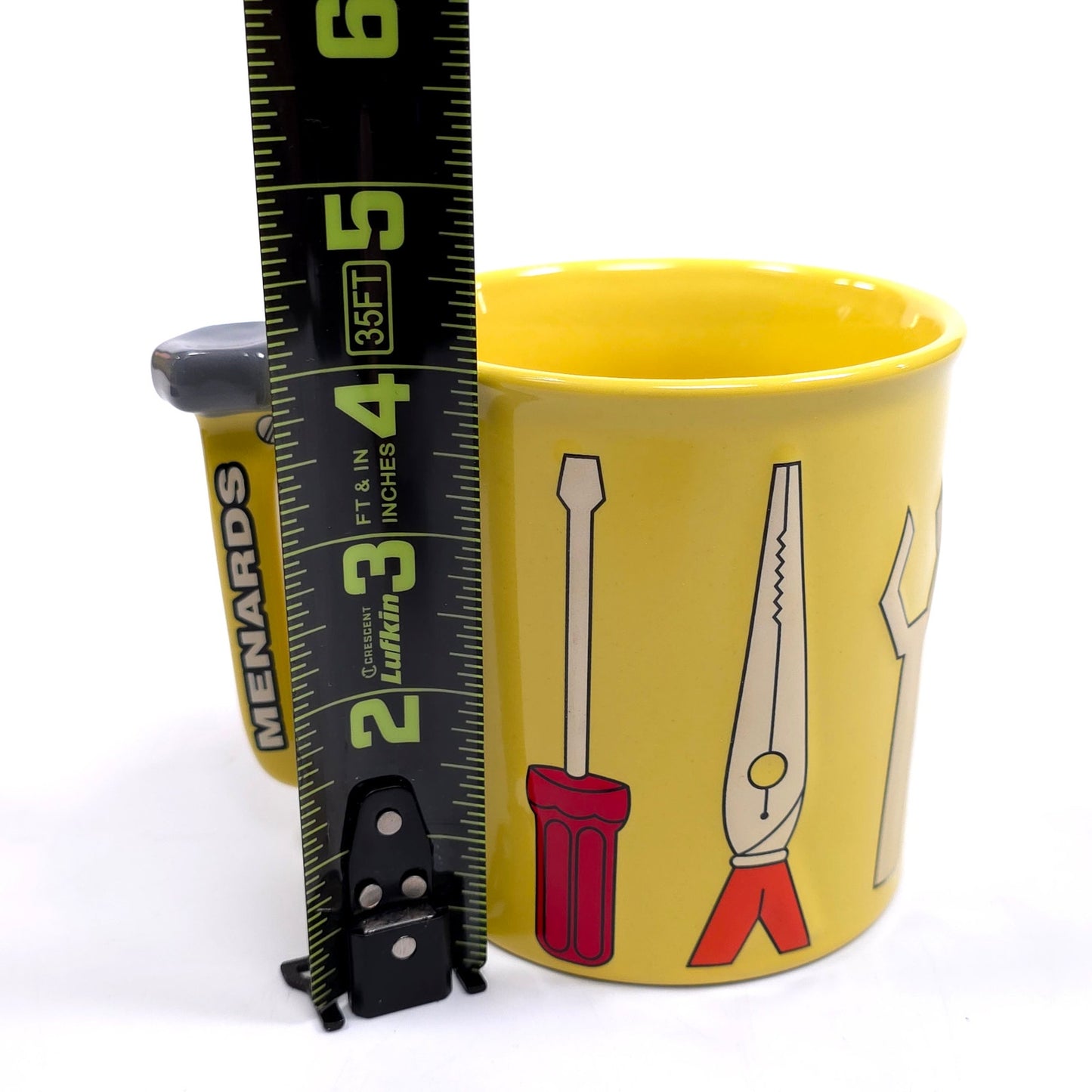 Menards 3D Embossed 16 oz Yellow Tool Cup Coffee Tea Mug