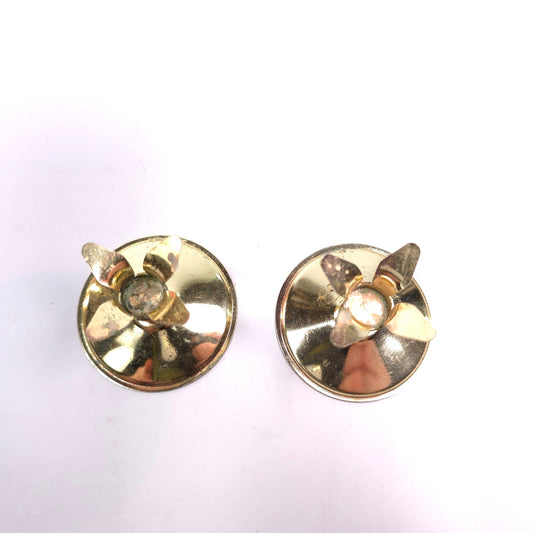 Vintage MCM Gold Tone Set of 2 Candle Stick Holders