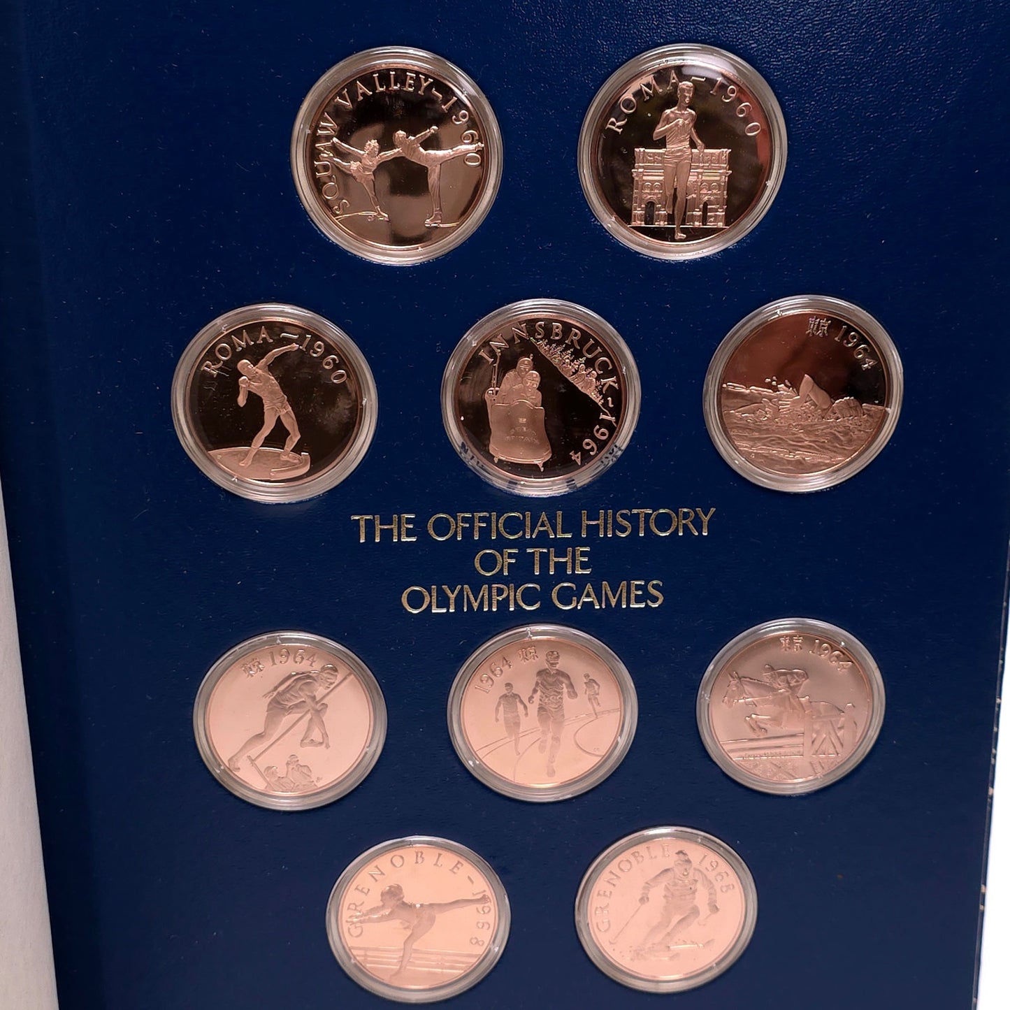 Set of 50 Bronze Proof Coins Franklin Mint The Official History Of The Olympic
