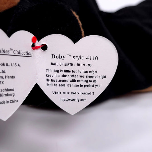 Doby the Doberman Pinscher Style 4110 Retired TY Beanie Babies 2+ Ship FREE