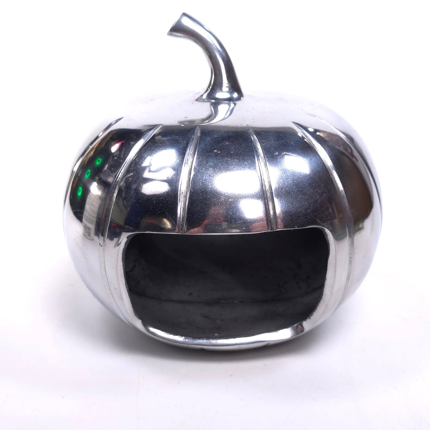 Polished Steel Heavy Jack O Lantern Votive Candle Holder