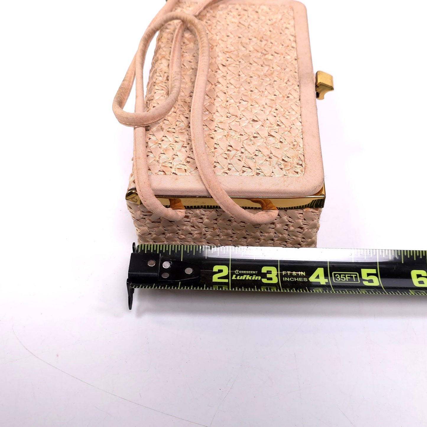 Vintage 60's H.I. Bag Woven Retangle Handbag w/ Attached Coin Purse