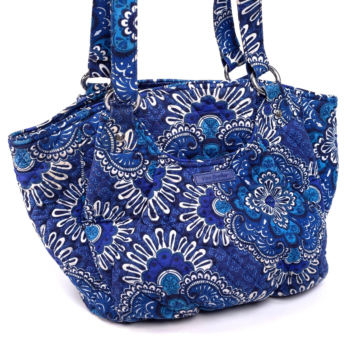 Vera Bradley Large Blue Bandana Shoulder Tote Bag Purse