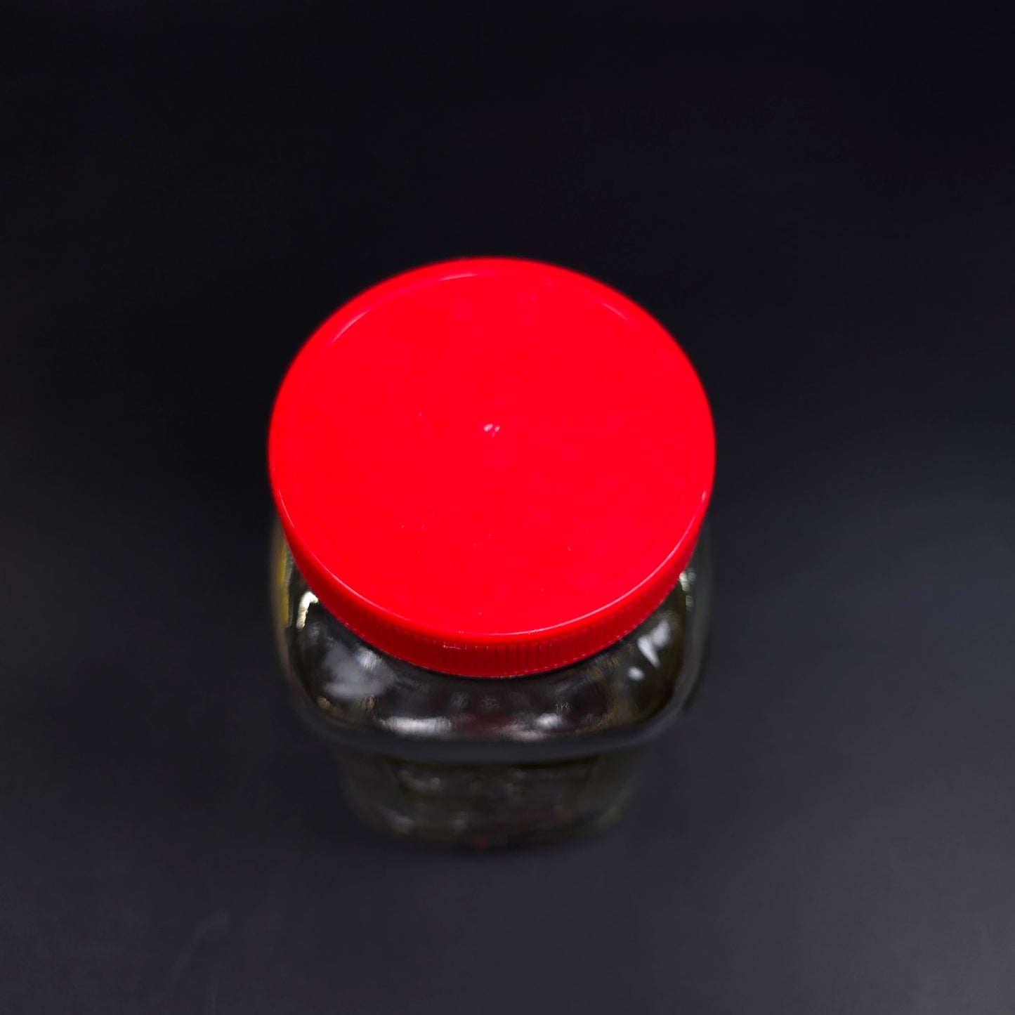 Vintage Mason Glass Canister Jar w/ Red Screw On Lid